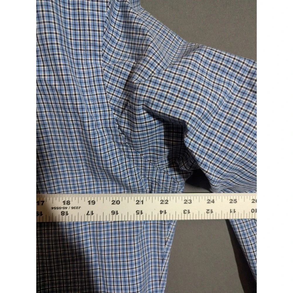 Ralph Lauren Classic Fit Y2K Era Ivy Style Blue‎ Check Shirt 15.5 M Preppy